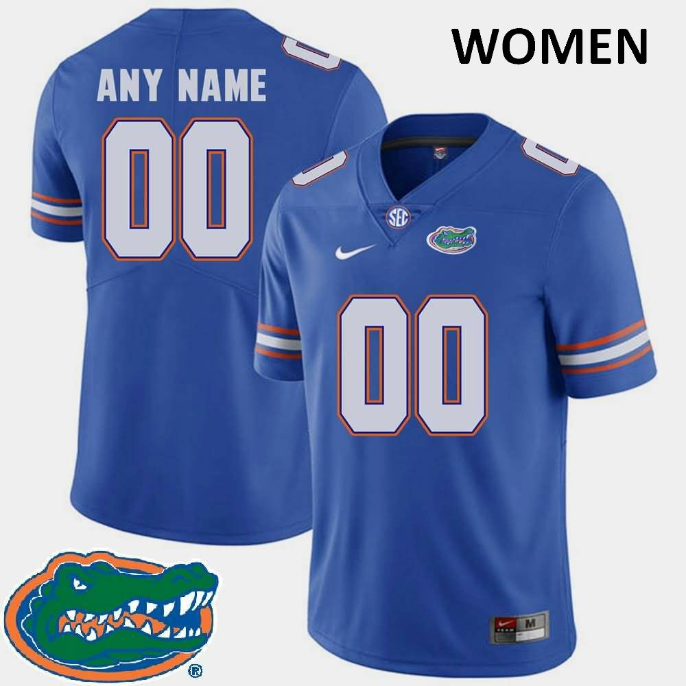 NCAA Florida Gators Customize Women's #00 Nike Royal 2018 SEC Stitched Authentic College Football Jersey BFD0064TR
